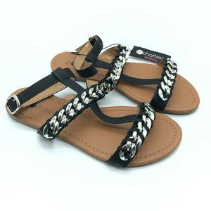 Chatties Womens Sandals Ankle Strap Chain 7/8